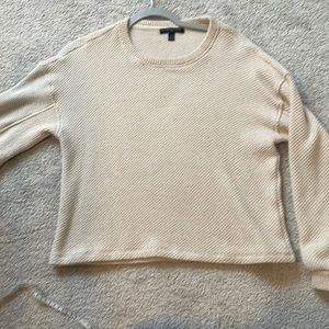 Banana Republic Cream Waffle Knit Cropped Sweater